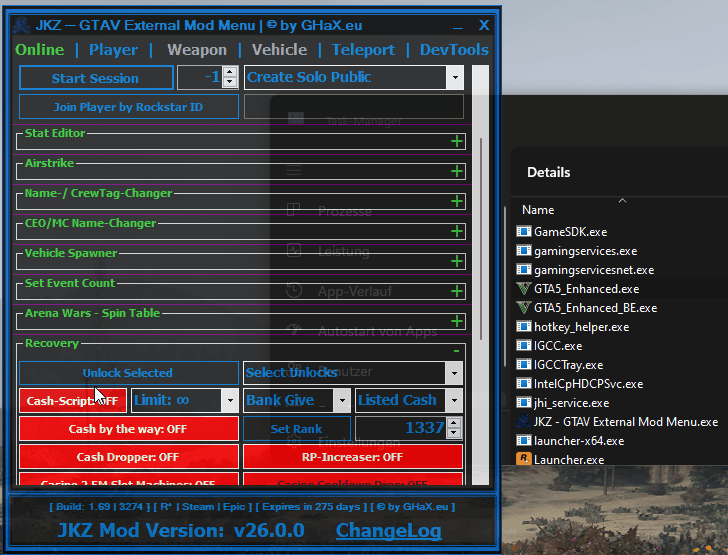 gta online enhanced mod menu